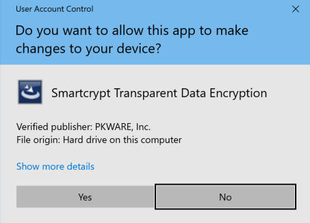 WIndows Prompt to allow device to make changes