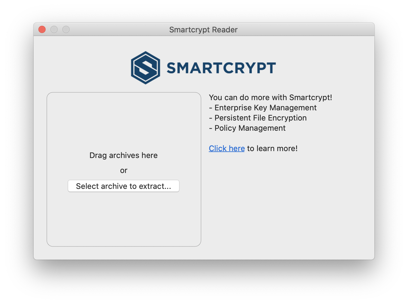 Default smartcrypt reader page is shown