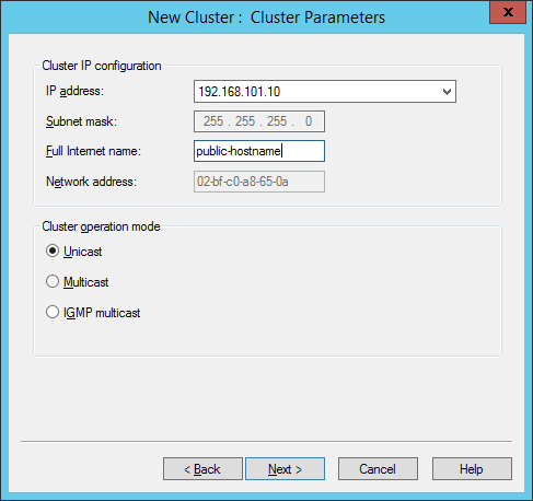 Define cluster hostname