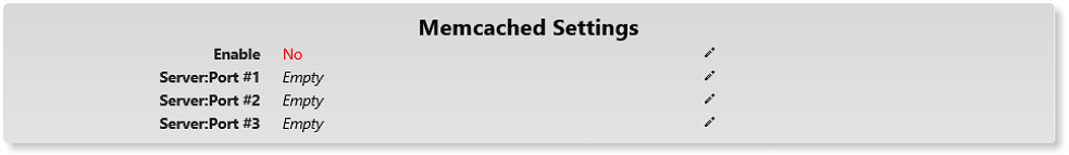 Memcached configuration