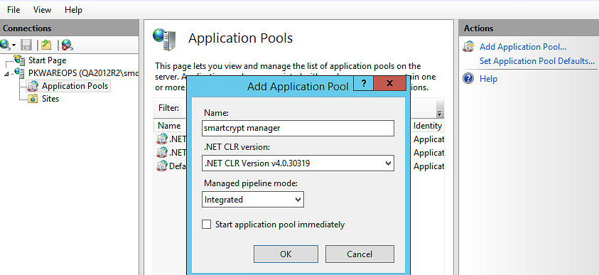 Application pool settings