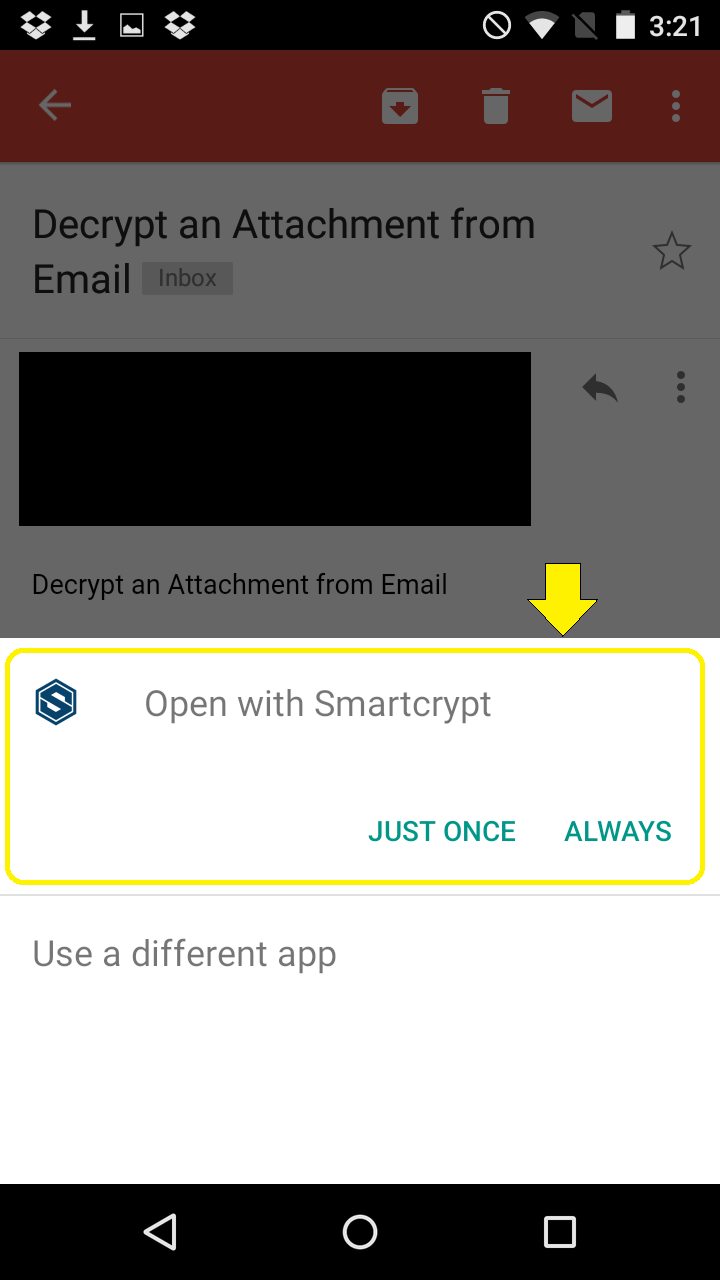 Open with smartcrypt prompt from gmail attachment