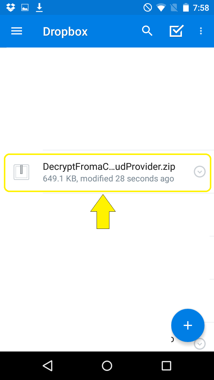 Open encrypted file from cloud provider