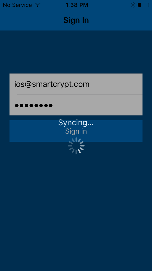 User has signed in and is syncing account information