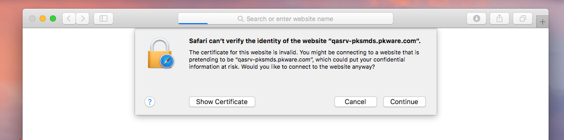 Safari does not trust the website certificate